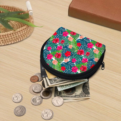 Colorful Hawaii Floral Pattern Print Coin Purse