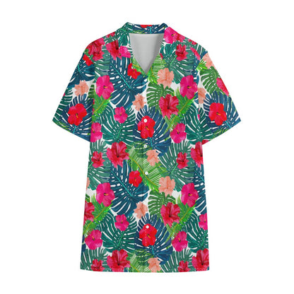 Colorful Hawaii Floral Pattern Print Cotton Hawaiian Shirt