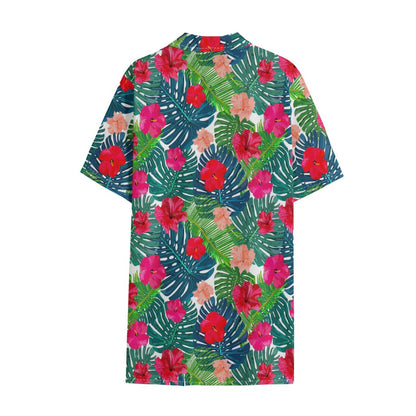 Colorful Hawaii Floral Pattern Print Cotton Hawaiian Shirt