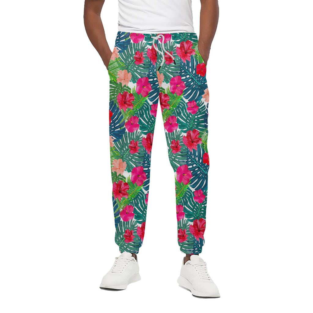 Colorful Hawaii Floral Pattern Print Cotton Pants