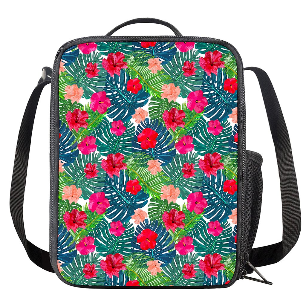 Colorful Hawaii Floral Pattern Print Crossbody Lunch Bag