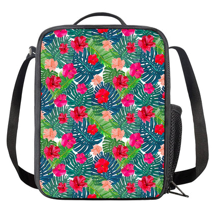 Colorful Hawaii Floral Pattern Print Crossbody Lunch Bag