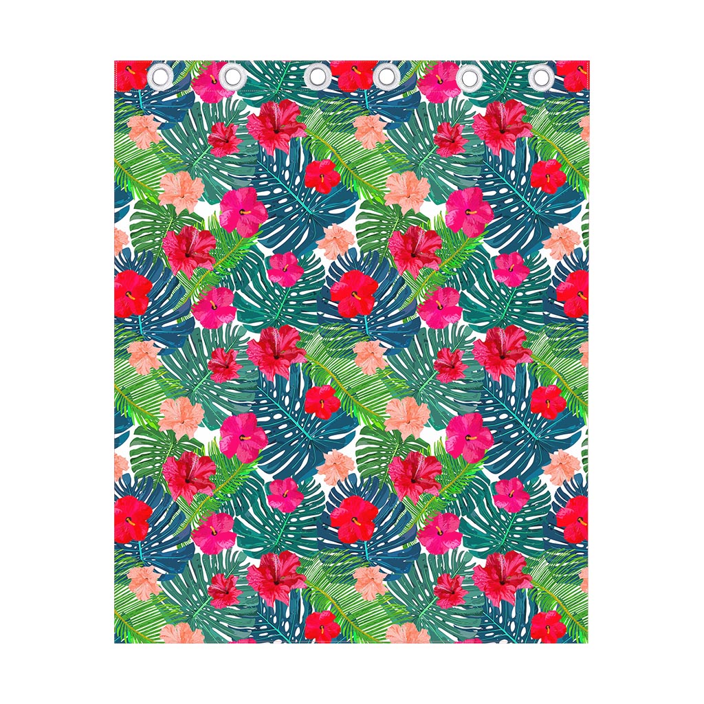 Colorful Hawaii Floral Pattern Print Curtain