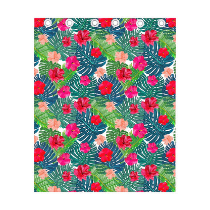 Colorful Hawaii Floral Pattern Print Curtain