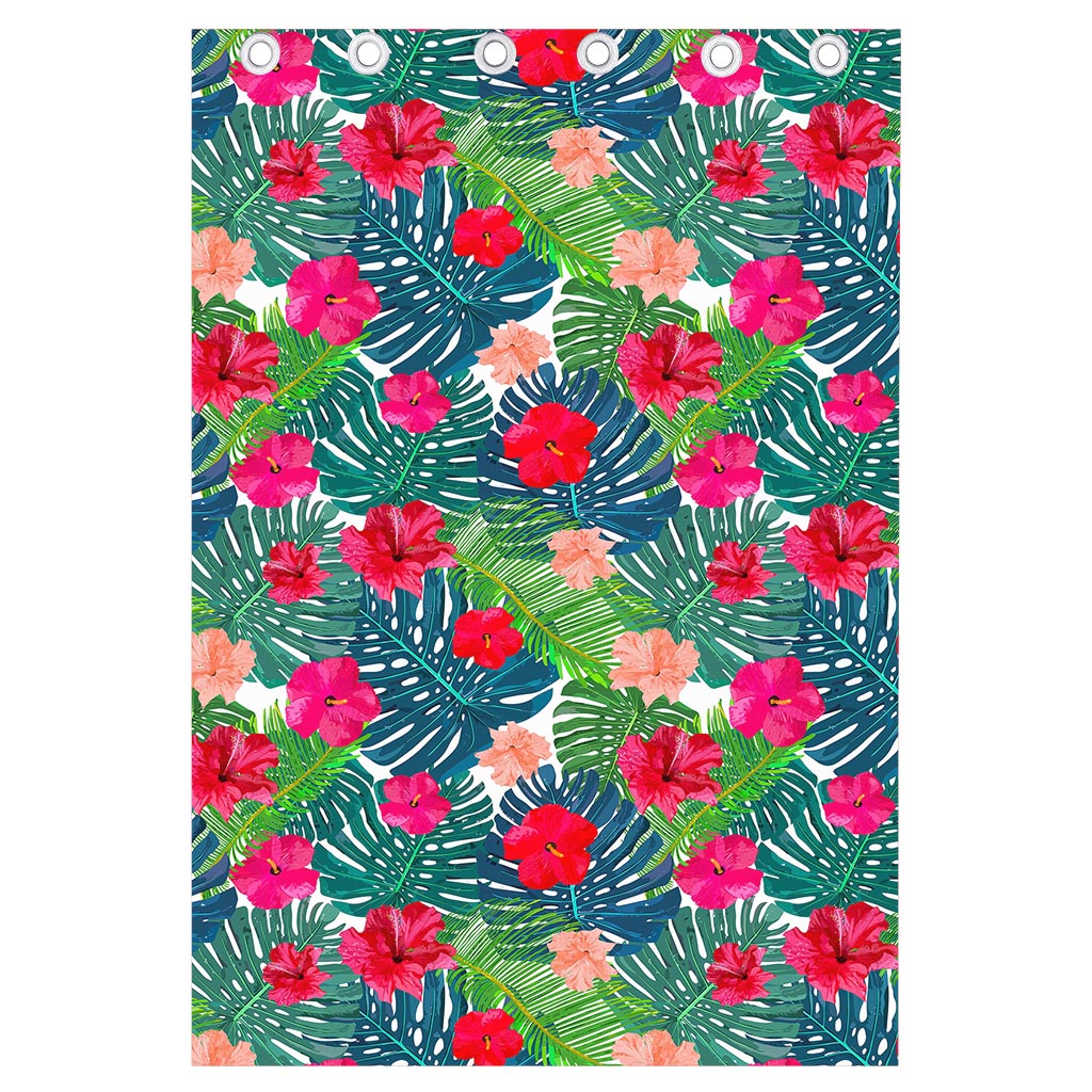 Colorful Hawaii Floral Pattern Print Curtain
