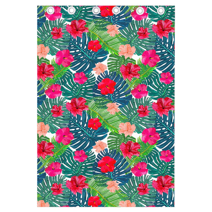 Colorful Hawaii Floral Pattern Print Curtain