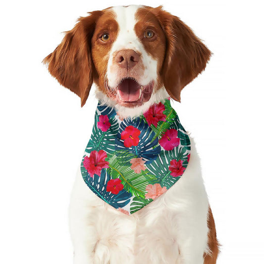 Colorful Hawaii Floral Pattern Print Dog Bandana
