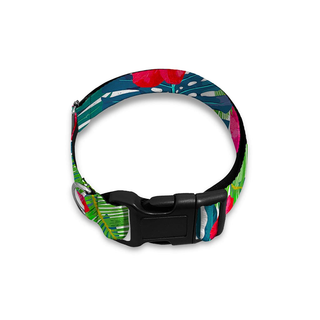 Colorful Hawaii Floral Pattern Print Dog Collar