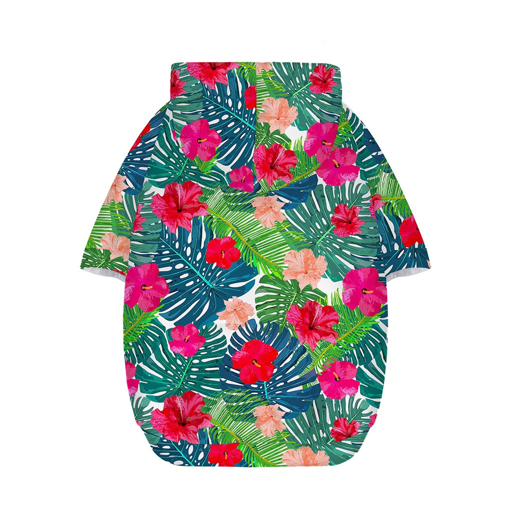 Colorful Hawaii Floral Pattern Print Dog Zip Up Hoodie