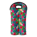 Colorful Hawaii Floral Pattern Print Double Neoprene Wine Tote