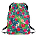 Colorful Hawaii Floral Pattern Print Drawstring Backpack
