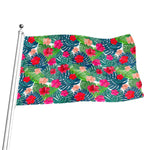 Colorful Hawaii Floral Pattern Print Flag
