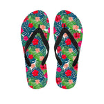 Colorful Hawaii Floral Pattern Print Flip Flops
