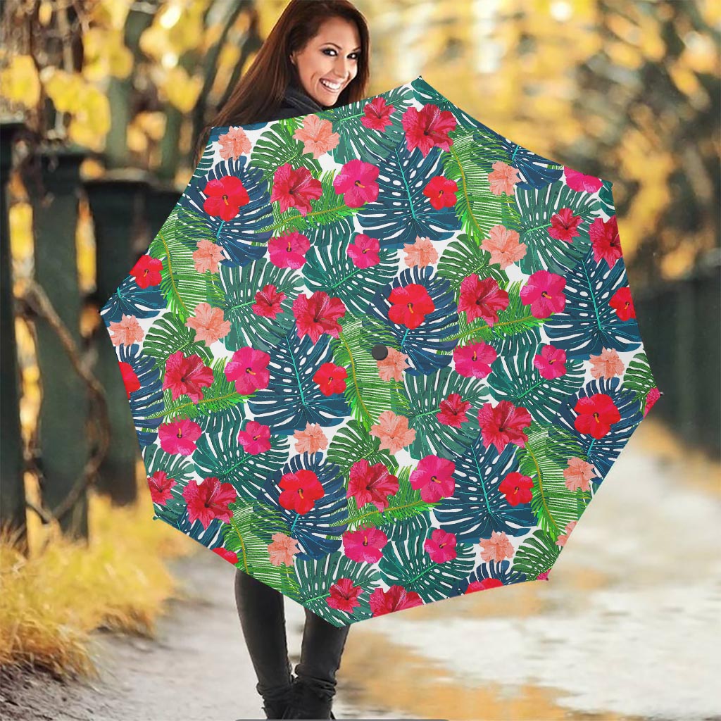 Colorful Hawaii Floral Pattern Print Foldable Umbrella