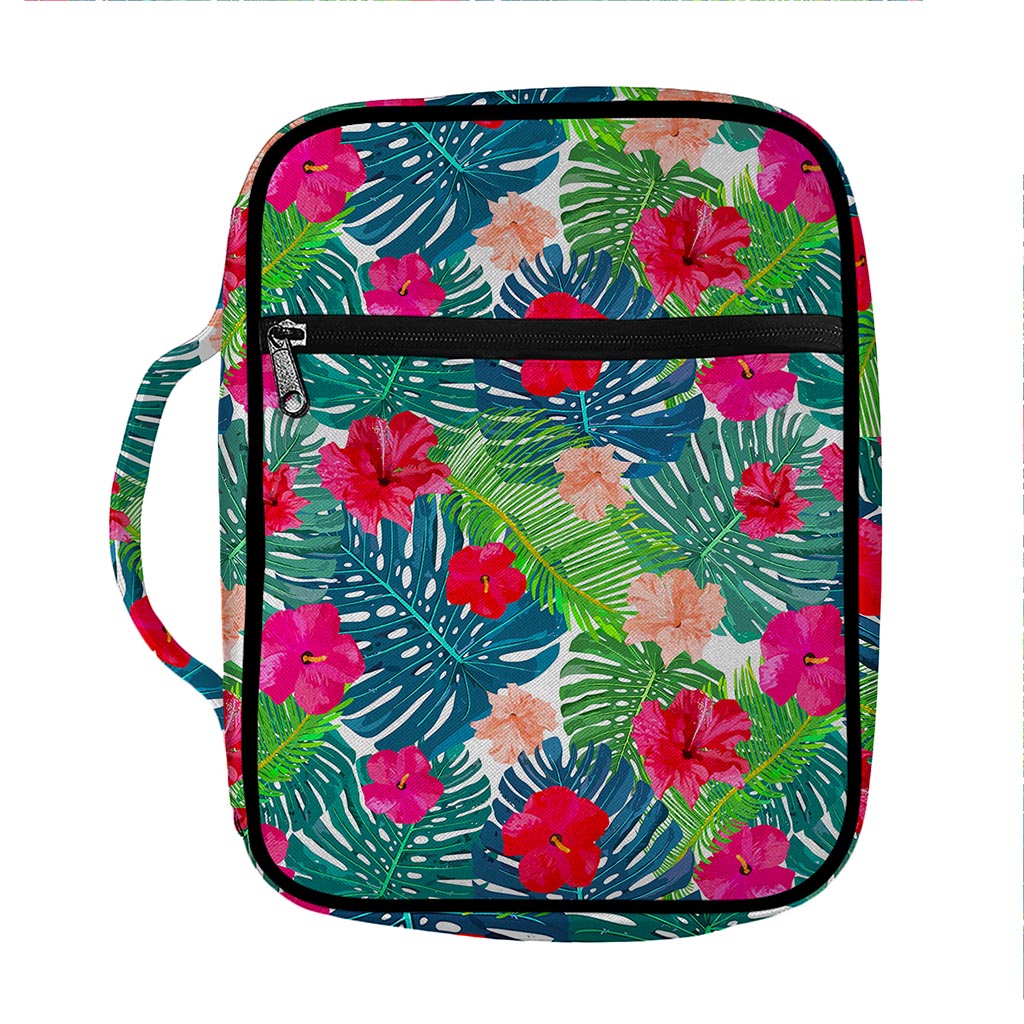 Colorful Hawaii Floral Pattern Print Front Pocket Bible Bag