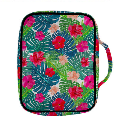 Colorful Hawaii Floral Pattern Print Front Pocket Bible Bag