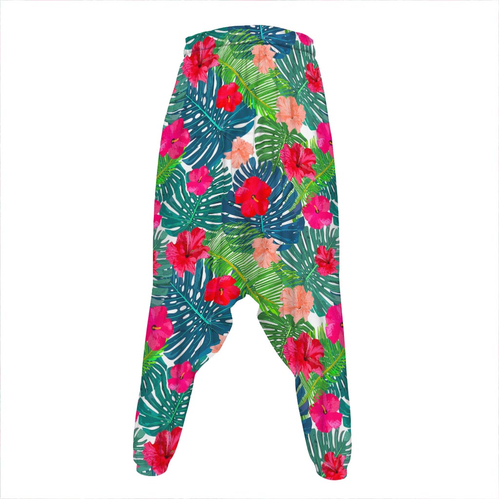 Colorful Hawaii Floral Pattern Print Hammer Pants