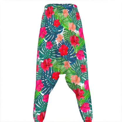 Colorful Hawaii Floral Pattern Print Hammer Pants
