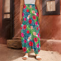 Colorful Hawaii Floral Pattern Print Harem Pants