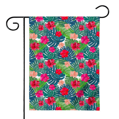 Colorful Hawaii Floral Pattern Print House Flag