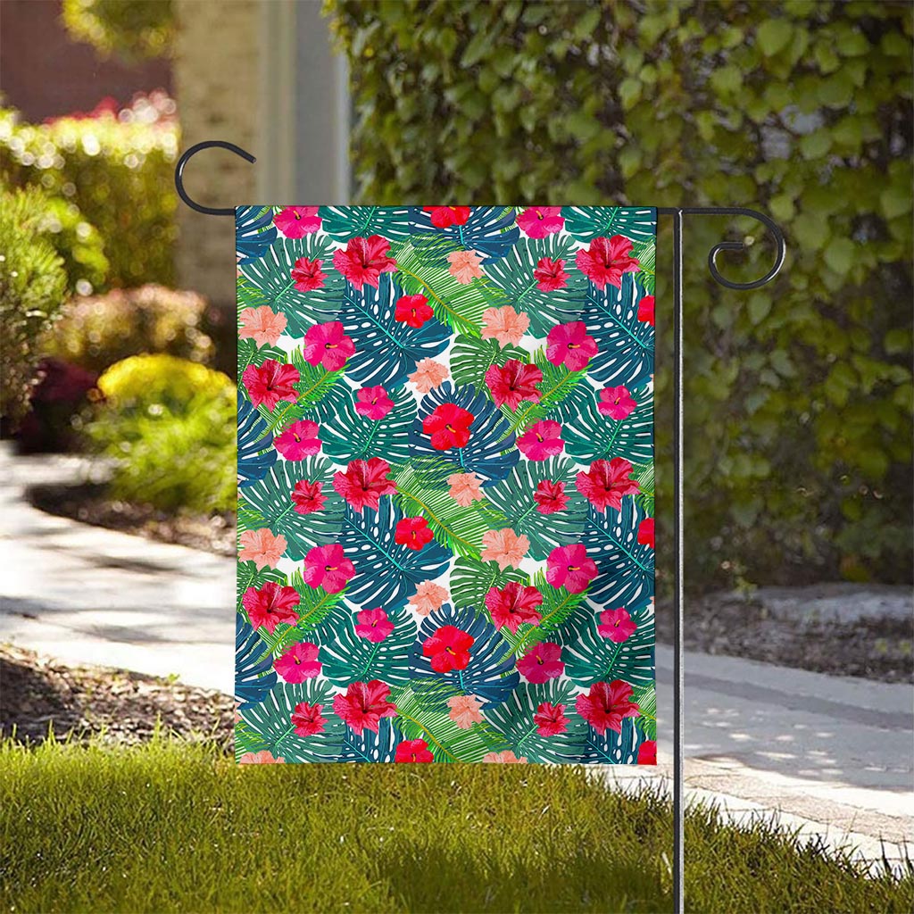 Colorful Hawaii Floral Pattern Print House Flag