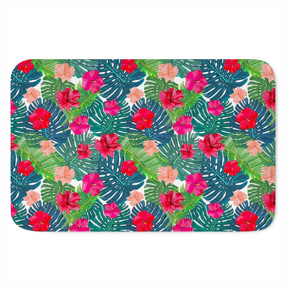 Colorful Hawaii Floral Pattern Print Indoor Door Mat