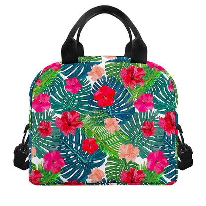 Colorful Hawaii Floral Pattern Print Insulated Lunch Bag