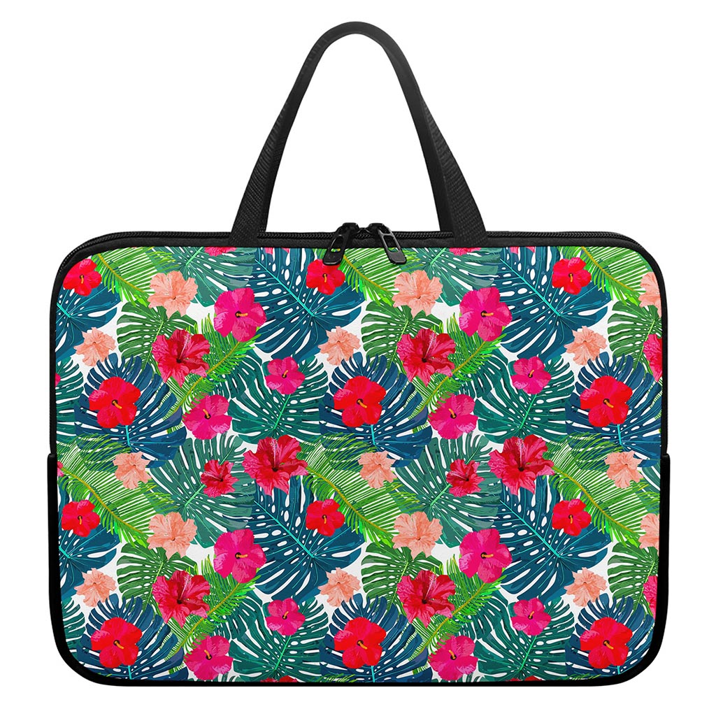Colorful Hawaii Floral Pattern Print Laptop Sleeve With Handle