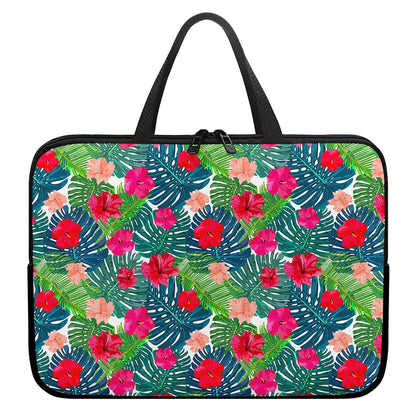 Colorful Hawaii Floral Pattern Print Laptop Sleeve With Handle
