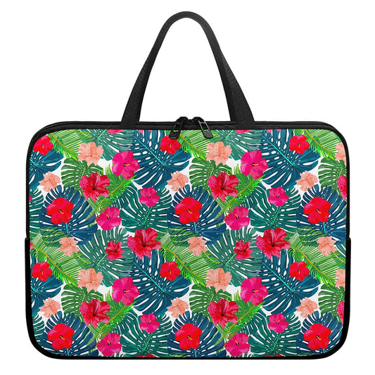 Colorful Hawaii Floral Pattern Print Laptop Sleeve With Handle