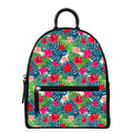 Colorful Hawaii Floral Pattern Print Leather Backpack