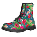 Colorful Hawaii Floral Pattern Print Lace-Up Boots