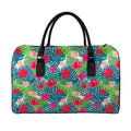 Colorful Hawaii Floral Pattern Print Leather Duffel Bag