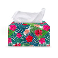 Colorful Hawaii Floral Pattern Print Leather Tissue Box Cover