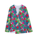 Colorful Hawaii Floral Pattern Print Long Sleeve Short Coat