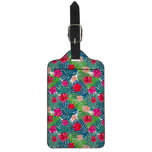 Colorful Hawaii Floral Pattern Print Luggage Tag