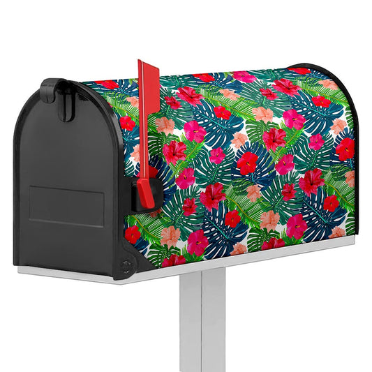 Colorful Hawaii Floral Pattern Print Mailbox Cover
