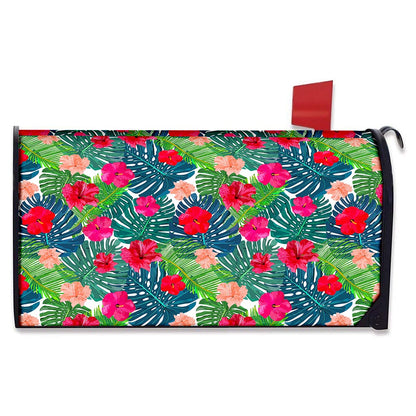 Colorful Hawaii Floral Pattern Print Mailbox Cover