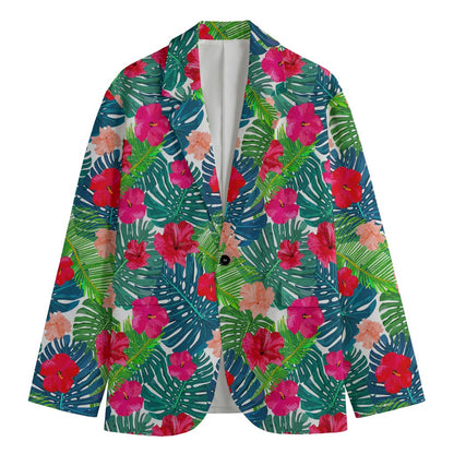 Colorful Hawaii Floral Pattern Print Men's Blazer