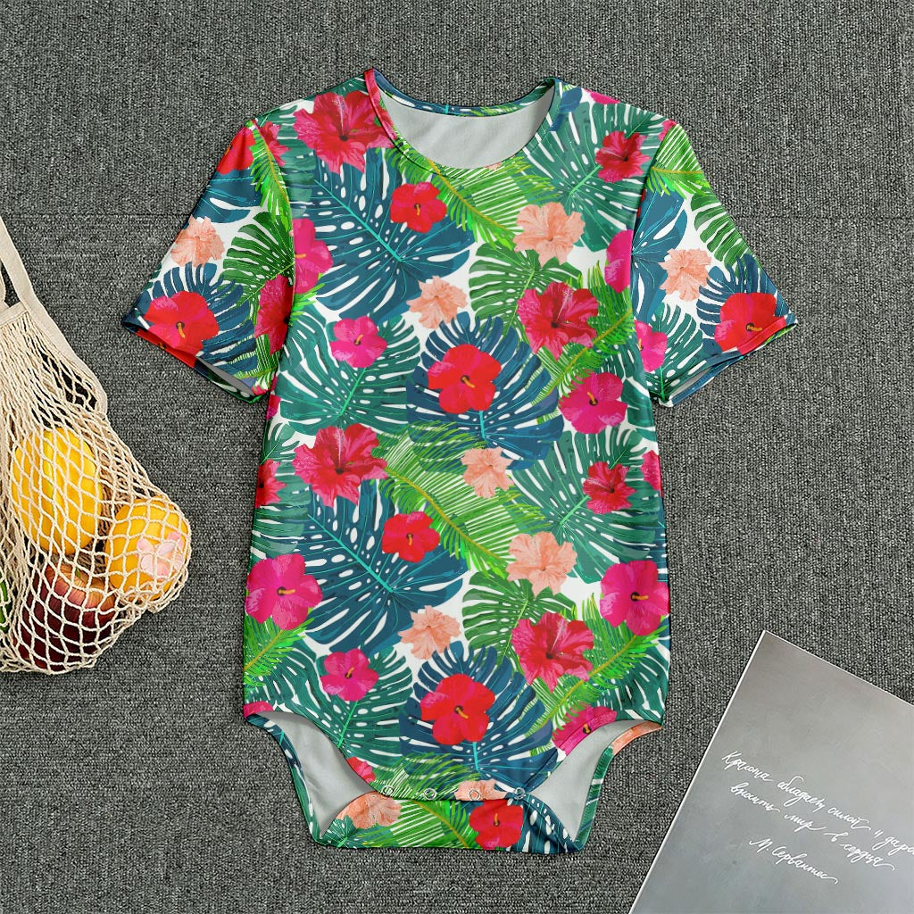 Colorful Hawaii Floral Pattern Print Men's Bodysuit