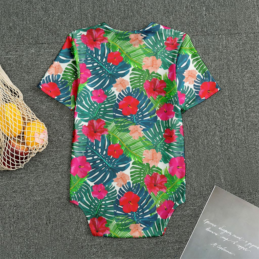 Colorful Hawaii Floral Pattern Print Men's Bodysuit