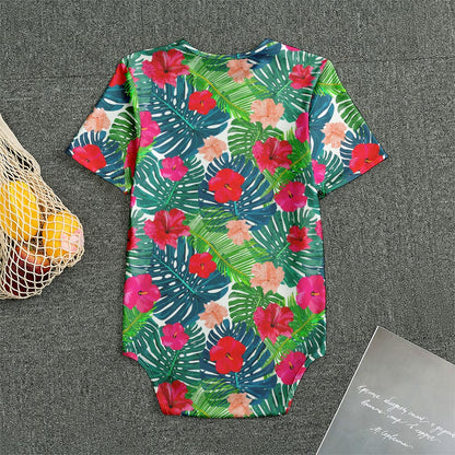 Colorful Hawaii Floral Pattern Print Men's Bodysuit
