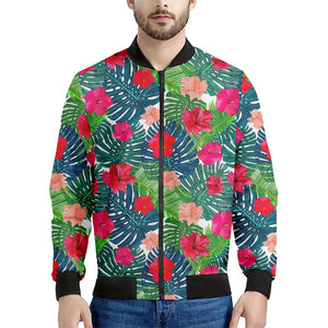 Colorful Hawaii Floral Pattern Print Men's Bomber Jacket
