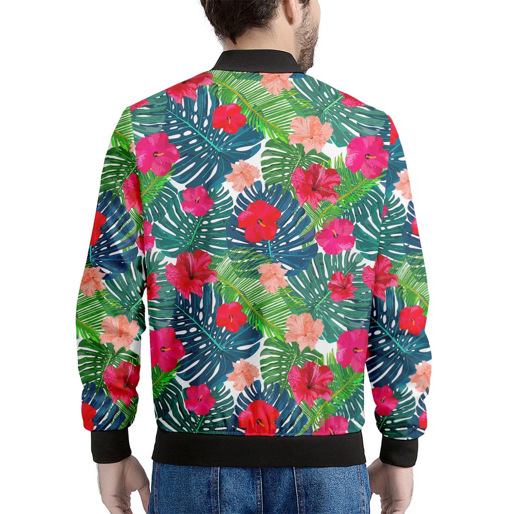 Colorful Hawaii Floral Pattern Print Men's Bomber Jacket