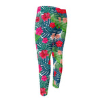 Colorful Hawaii Floral Pattern Print Men's Compression Pants