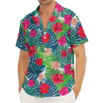 Colorful Hawaii Floral Pattern Print Men's Deep V-Neck Shirt