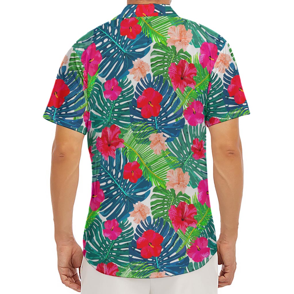 Colorful Hawaii Floral Pattern Print Men's Deep V-Neck Shirt