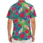 Colorful Hawaii Floral Pattern Print Men's Deep V-Neck Shirt