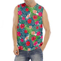 Colorful Hawaii Floral Pattern Print Men's Fitness Tank Top