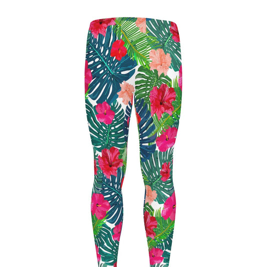 Colorful Hawaii Floral Pattern Print Men's leggings